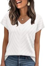 Short Sleeve V Neck Trendy Tops - Image 10