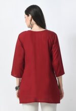 Short Chikankari Kurtis for Girls, Lakhnawi Tunic Top Kurta Design for Ladies, Woman Ethnic Kurthi - Image 8