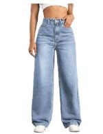 Straight Jeans for Women,High Waisted Wide Loose Stretchy