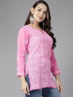 Hand Embroidered Traditional Chikankari Georgette Top