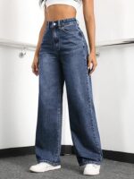 Straight Jeans for Women,High Waisted Wide Loose Stretchy - Image 6