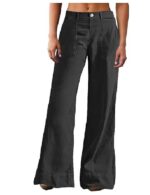 Straight Fit Mid Rise Baggy Pocket Denim Jeans Without Belt