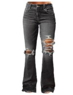 Women's Ripped Bell Bottom Jeans Bootcut