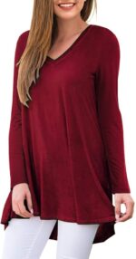 Women's Plus Size V Neck T Shirts Casual Loose Fit Tunic Tops - Image 3