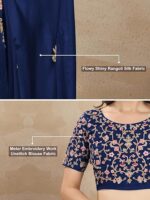 Indian Sari Printed Art Silk Saree with Blouse Piece - Image 18