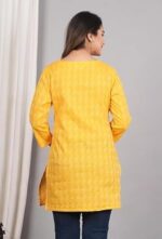 Traditional Cotton Print Kurta Office Short Kurti Tops Tunics for Women - Image 2