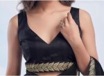 Women's Georgette Lace Saree With Unstitched Blouse Piece - Image 13