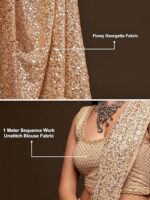 Women's Heavy Georgette Sequins Work Heavy Saree with Blouse - Image 5