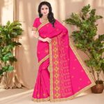 Women's Indian Silk Saree Embroidered Designer soft Fancy Saree With Unstitched Blouse Piece for Gift, Wedding, Festivals - Image 4