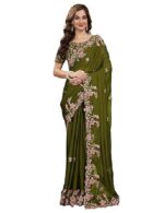 Indian Sari Printed Art Silk Saree with Blouse Piece - Image 20