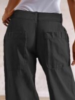 Straight Fit Mid Rise Baggy Pocket Denim Jeans Without Belt - Image 3