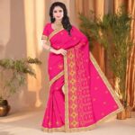 Women's Indian Silk Saree Embroidered Designer soft Fancy Saree With Unstitched Blouse Piece for Gift, Wedding, Festivals - Image 5