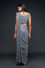 Women's Heavy Georgette Sequins Work Heavy Saree with Blouse - Image 6