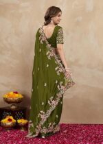 Indian Sari Printed Art Silk Saree with Blouse Piece - Image 21