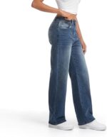 Straight Jeans for Women,High Waisted Wide Loose Stretchy - Image 5