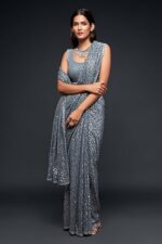 Women's Heavy Georgette Sequins Work Heavy Saree with Blouse - Image 5