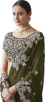 Indian Sari Printed Art Silk Saree with Blouse Piece - Image 10