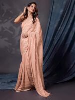 Women's Silk Paper Mirror Work Embroidery Saree - Image 4