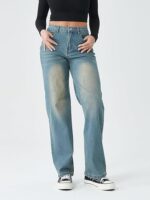 Straight Jeans for Women,High Waisted Wide Loose Stretchy - Image 5