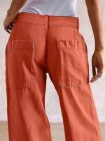 Straight Fit Mid Rise Baggy Pocket Denim Jeans Without Belt - Image 3