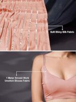 Women's Silk Paper Mirror Work Embroidery Saree - Image 2