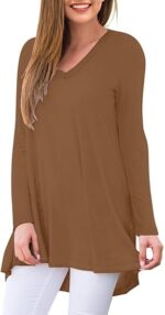 Women's Plus Size V Neck T Shirts Casual Loose Fit Tunic Tops