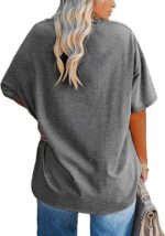 Women's Plus Size V Neck T Shirts Summer Half Sleeve Tees Casual Loose Fit Cotton Tunic Tops - Image 3