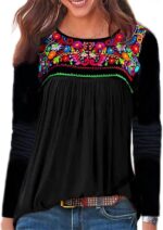 Long Sleeve Tops for Women With Floral Embroidered - Image 4