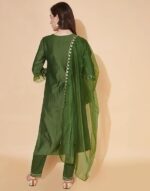 Women's Embroidery Chinnon Silk Straight Kurta Set with Dupatta - Image 3
