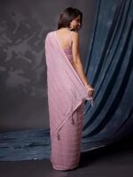 Women's Silk Paper Mirror Work Embroidery Saree - Image 11