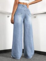 Straight Jeans for Women,High Waisted Wide Loose Stretchy - Image 3