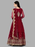 Women's Mono Net Kurta Lehenga Suit Set Indian Ethnic Wear - Image 3
