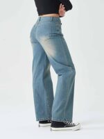 Straight Jeans for Women,High Waisted Wide Loose Stretchy - Image 2