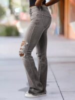 Women's Ripped Bell Bottom Jeans Bootcut - Image 4
