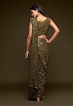 Women's Heavy Georgette Sequins Work Heavy Saree with Blouse - Image 3