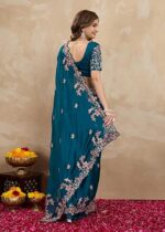 Indian Sari Printed Art Silk Saree with Blouse Piece - Image 6