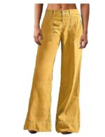 Straight Fit Mid Rise Baggy Pocket Denim Jeans Without Belt