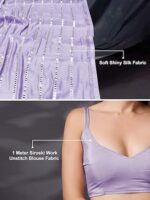 Women's Silk Paper Mirror Work Embroidery Saree - Image 7