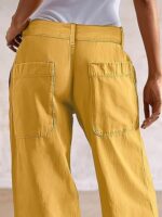 Straight Fit Mid Rise Baggy Pocket Denim Jeans Without Belt - Image 3