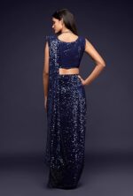 Women's Heavy Georgette Sequins Work Heavy Saree with Blouse - Image 8
