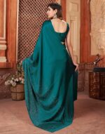 Women's Satin Silk Hot Fixing Saree with Unstitched Blouse Piece - Image 8