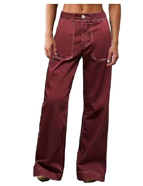 27 Straight Fit Mid Rise Baggy Pocket Denim Jeans Without Belt - Image 1