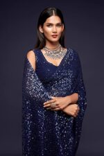 Women's Heavy Georgette Sequins Work Heavy Saree with Blouse - Image 10