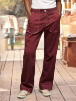 Straight Fit Mid Rise Baggy Pocket Denim Jeans Without Belt - Image 3