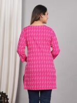 Traditional Cotton Print Kurta Office Short Kurti Tops Tunics for Women - Image 3
