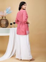Short Kurti for Women With Embroidered Tops 3/4 Sleeves - Image 3