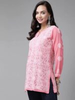 Hand Embroidered Traditional Chikankari Georgette Top - Image 9