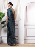 Women's Satin Silk Hot Fixing Saree with Unstitched Blouse Piece - Image 11