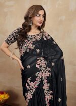 Indian Sari Printed Art Silk Saree with Blouse Piece - Image 23