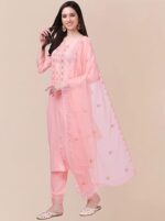 Cotton Embroidery Salwar Suit Set Kurta Pant with Dupatta Kurta Set for Women - Image 3